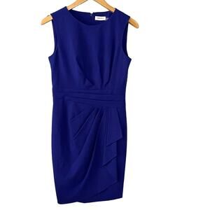 Calvin Klein Faux Wrap Sleeveless Dress Purple Womens size 4